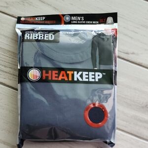 HEATKEEP Men's Gray Ribbed Undershirt